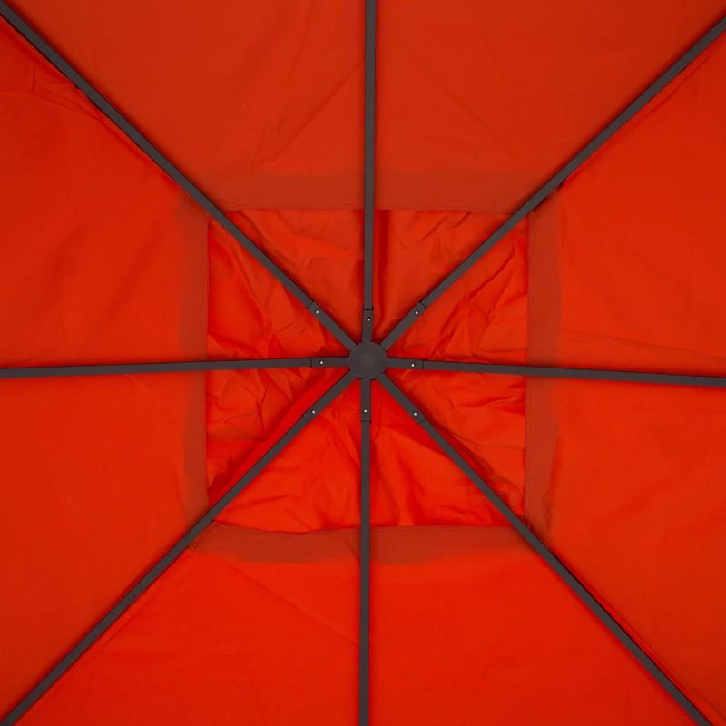 Outsunny Acoperis de Schimb pentru Foisor 3x3m din Poliester Impermeabil Anti-UV, Portocaliu