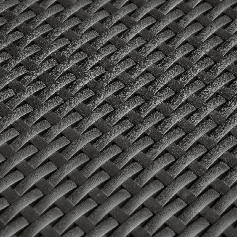 Outsunny Canapea de Exterior cu 2 Locuri din Plastic PP cu Efect de Ratan, Canapea de Gradina cu Perne Detasabile si Lavabile, Gri si Negru