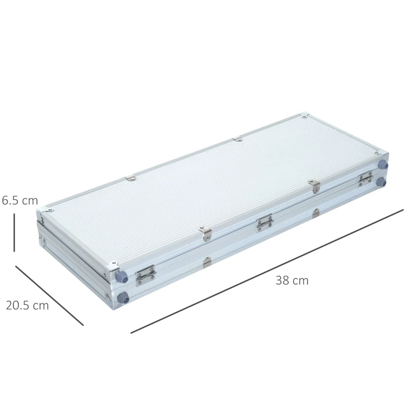 HOMCOM Set de Poker, 300 jetoane, Geanta din aluminiu, Argintiu