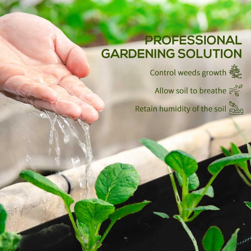 Outsunny 2 x 25 m Bariere Impotriva Buruienilor, Tesatura pentru Peisaj, pentru Controlul Buruienilor in Sere si Gradini, Robusta si Usor de Montat