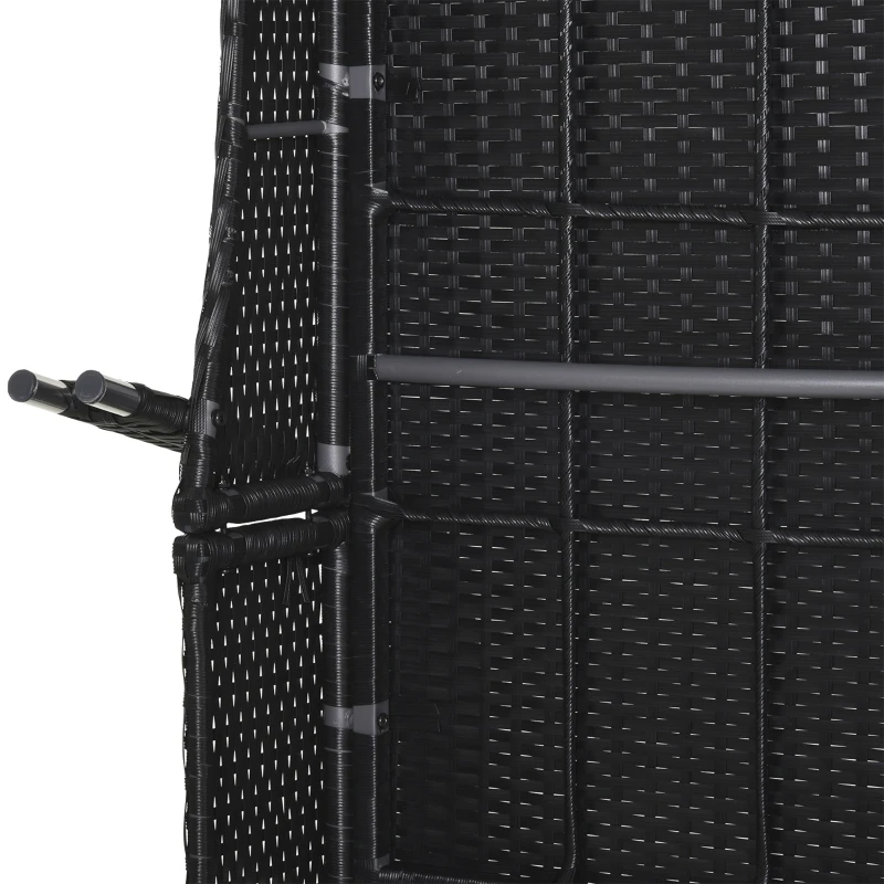 Outsunny Adjustable Rattan Sun Lounger Outdoor Recliner w/ Cushion Garden Pool Black