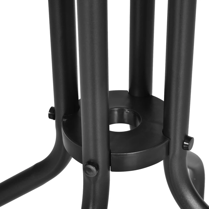 Outsunny 60cm Diameter Outdoor Bistro Table, Garden Round Dining Table Glass Top Table, for balcony, garden, Black