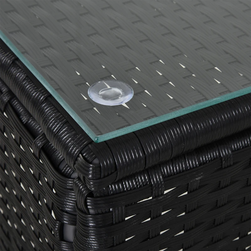 Outsunny Adjustable Rattan Sun Lounger Outdoor Recliner w/ Cushion Garden Pool Black