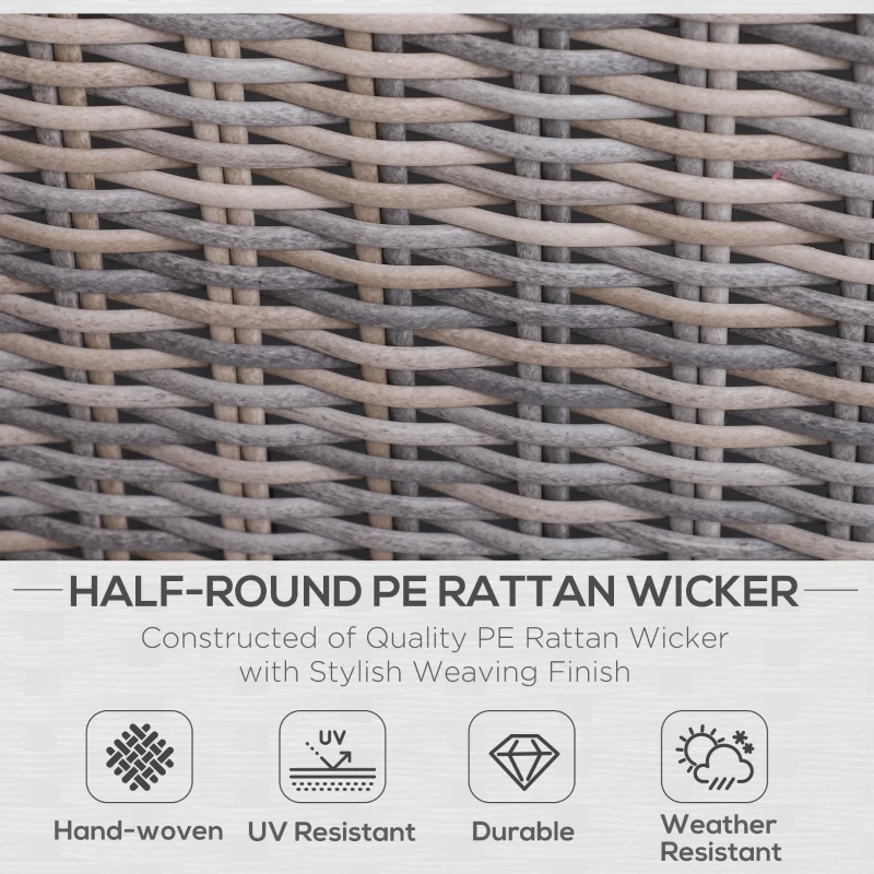 Outsunny 5 Pcs Rattan Garden Furniture Set w/ Tall Glass-Top Table Aluminium Frame Plastic Wicker Thick Soft Cushions Comfortable Outdoor Balcony Home Sofa - Brown