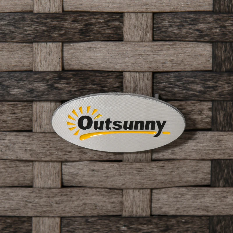 Outsunny 6-Seater Rattan Furniture Set Patio Sectional Sofa Cushion Seat Wicker Garden