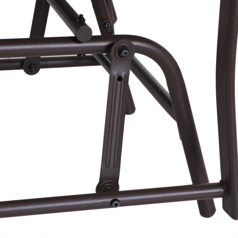 Outsunny Double Glider Rocking Chairs Garden Table High Back Conversation Set