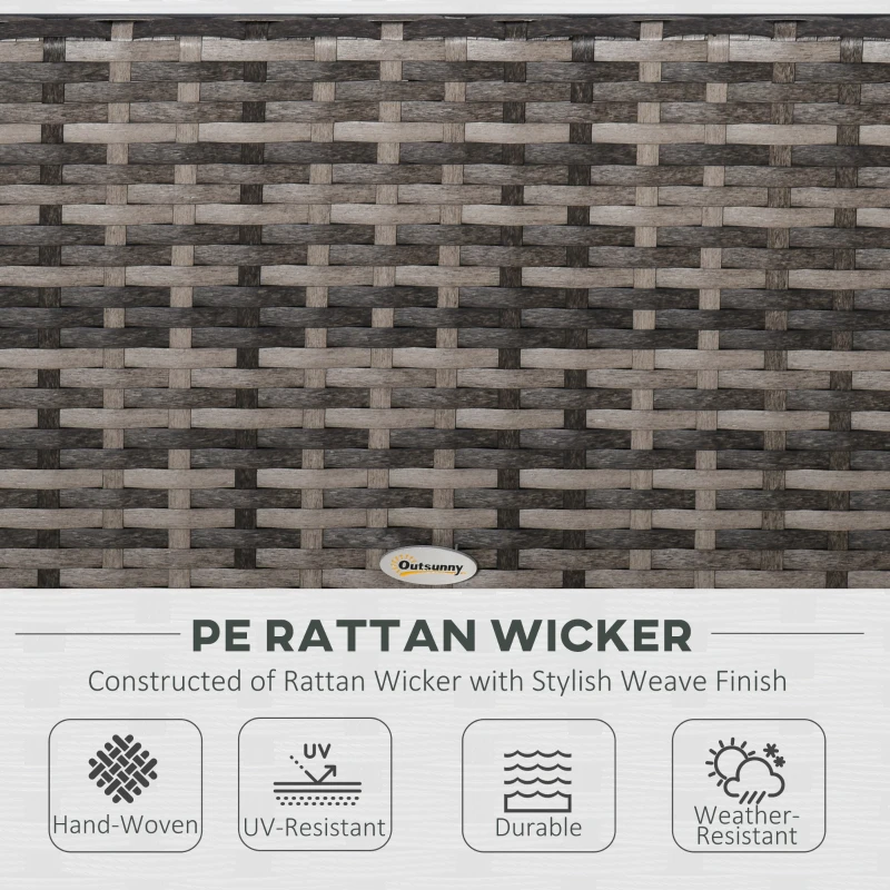 Outsunny 6-Seater Rattan Furniture Set Patio Sectional Sofa Cushion Seat Wicker Garden