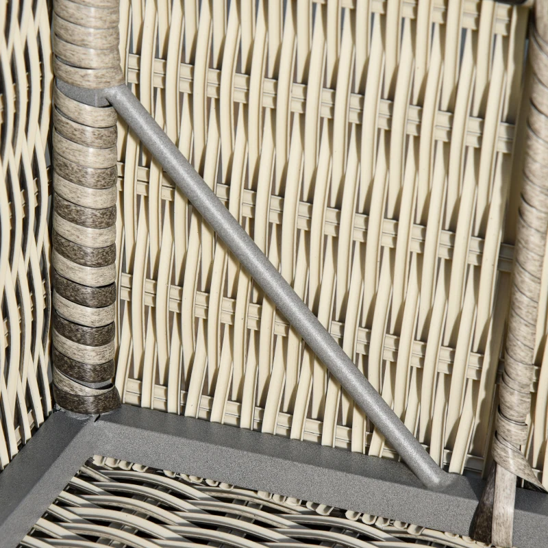 Outsunny 5 Pcs Rattan Garden Furniture with Tall Glass Top Coffee Table Thick Soft Washa Cushions for Patio Balcony Mixed Grey