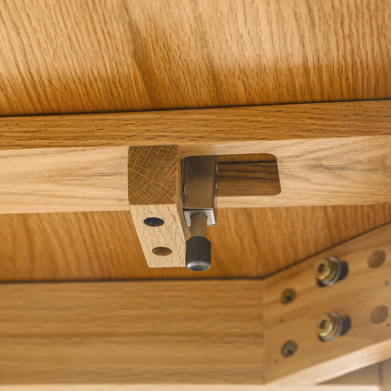 HOMCOM Masa de sufragerie pliabila de 130 cm, Masa de bucatarie pentru spatii mici, Masa din lemn pentru 4–6 persoane, Stejar