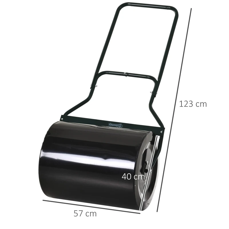 Gazonwals met U-handgreep tuinwals tuinroller vulling 60 l water/zand metaal