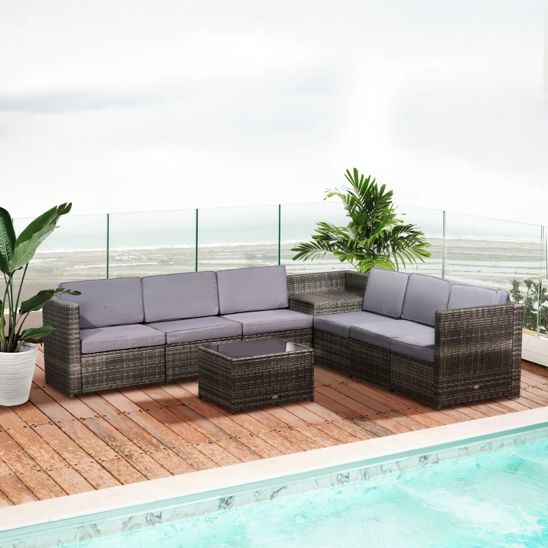 8-delig Tuinmeubelen poly-rotan zitgroep tuinset sofaset lounge