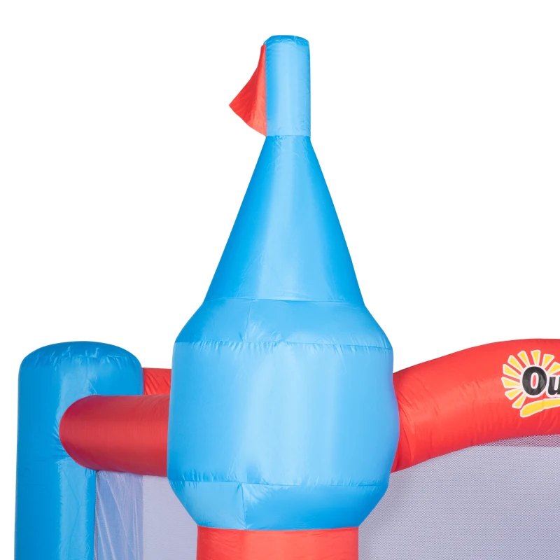 Outsunny opblaasbaar springkasteel voor 4 kinderen waterglijbaan met draagtas