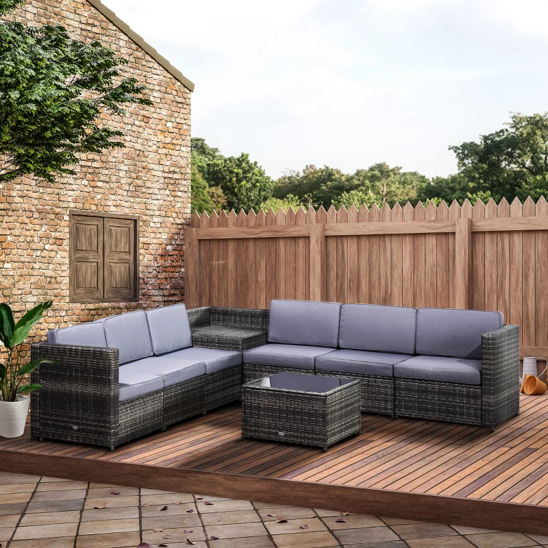 8-delig Tuinmeubelen poly-rotan zitgroep tuinset sofaset lounge