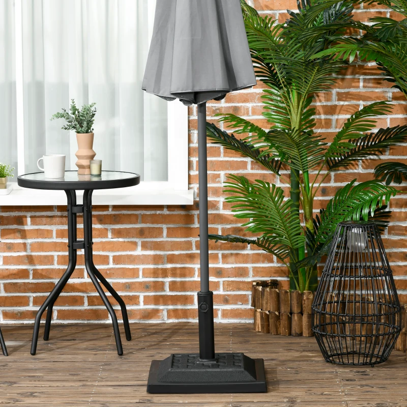Outsunny Baza penru Umbrela de Gradina din Rasina  Greutate 12 kg pentru Stalpi Ø32-38-48 mm, 44x44x33 cm,Neagra