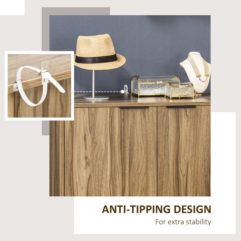 HOMCOM Dulap de depozitare industrial , bufet cu 2 usi si picioare de otel pentru sufragerie,dormitor, Gri