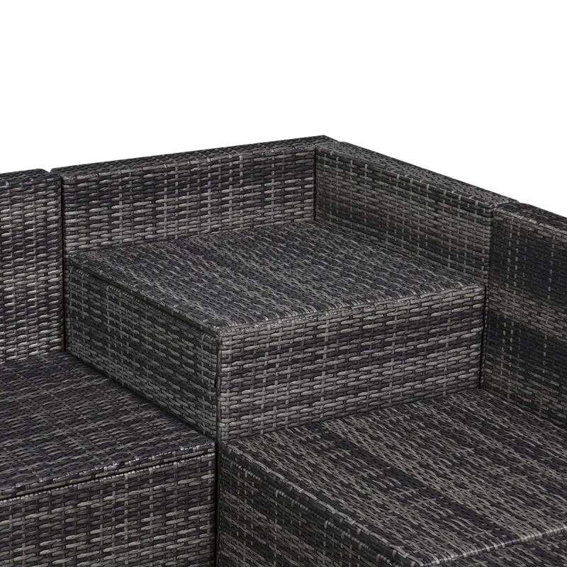 8-delig Tuinmeubelen poly-rotan zitgroep tuinset sofaset lounge