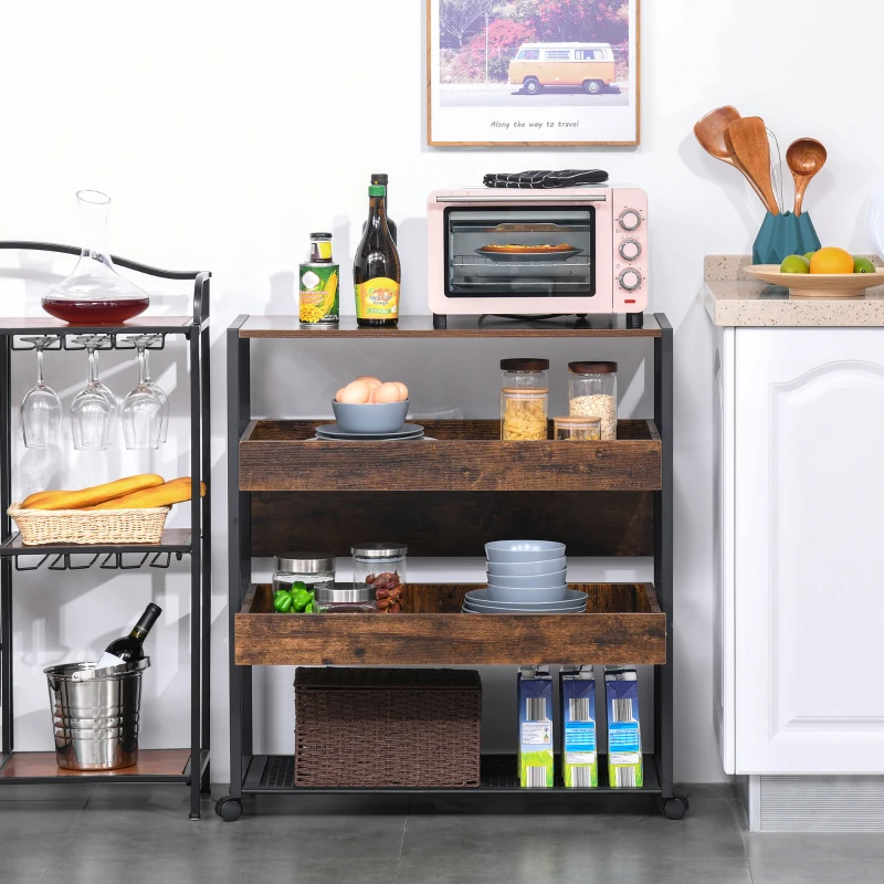 HOMCOM keukenwagen keukentrolley