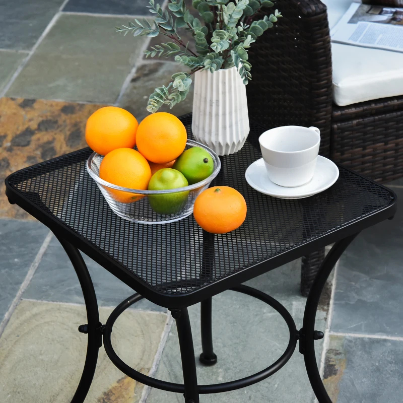 Tuin salontafel bijzettafel koffietafem terras metaal zwart