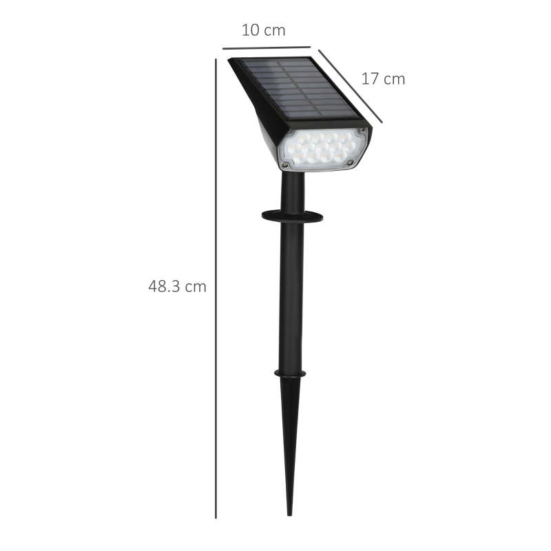 Outsunny Lampi de gradina , aplica de perete, lumina solara cu LED IP65 pentru exterior, cu 3 lumini de culoare, 2 luminozitati pentru terasa, alee, veranda