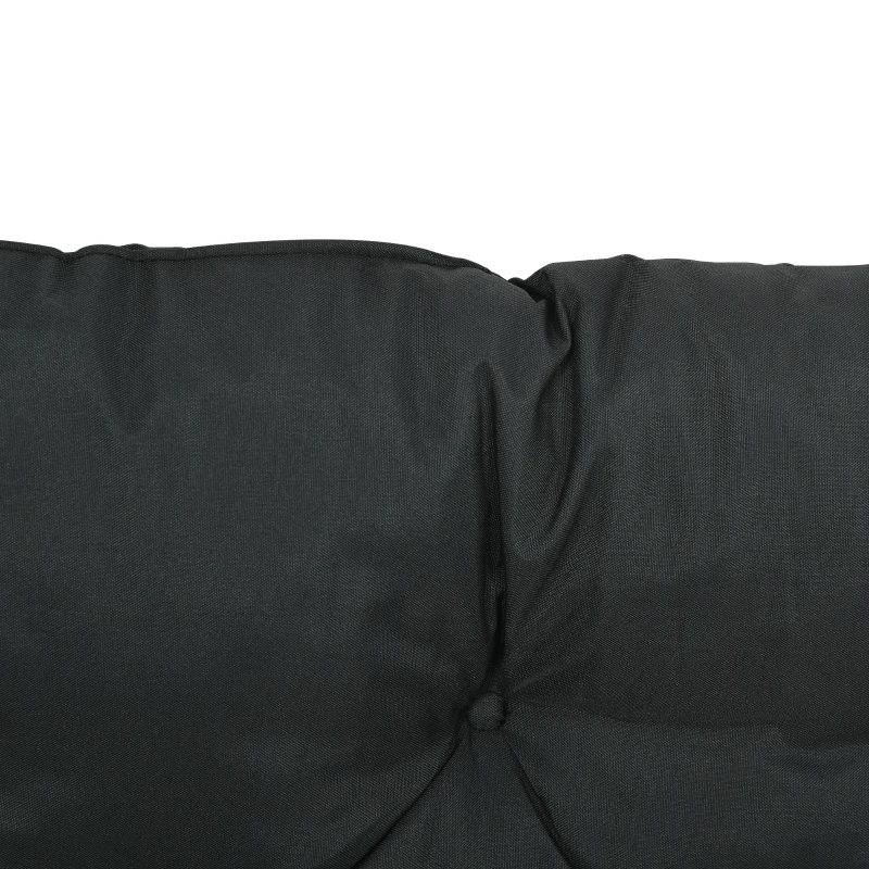 Outsunny 2 Seater Bench Cushion - Garden Chair Cushion with Back and Ties for Indoor and Outdoor Use, 98 x 100 cm, Black
