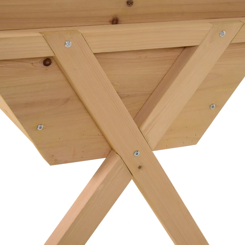 Outsunny Verhoogd bed plantenbak bloembak bloempot afwatering non-woven doek massief hout