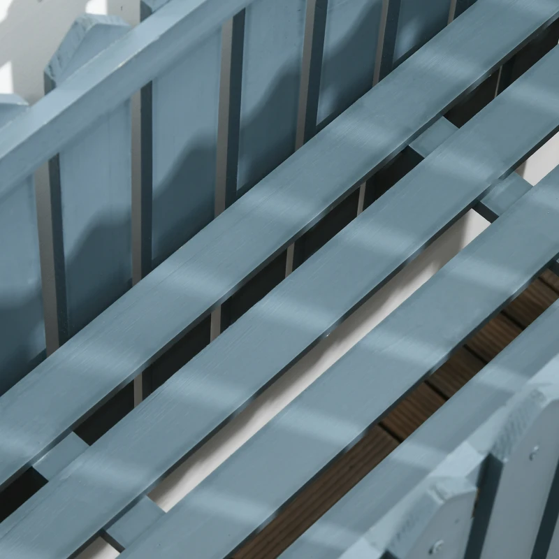 Outsunny 2-in-1 Gartenzaun und Pflanzenständer, wetterfester Anstrich, Massivholz, blau, 100 x 30 x 90 cm