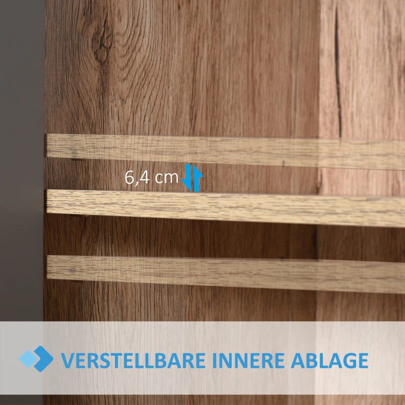 HOMCOM badkamerkast badkamermeubel badkamerinrichting kast met 2 deuren grijs + eiken