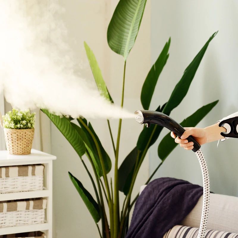 HOMCOM Stoomstijltang stoomborstel 1800W stoomstrijkijzer verticaal stoomstation 1,4L geel