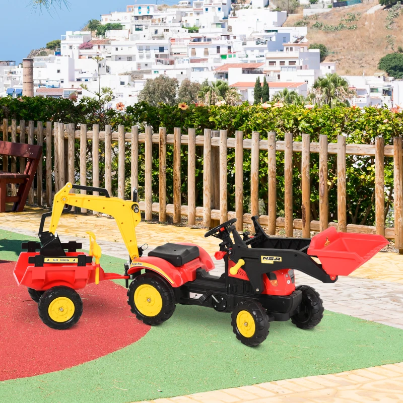 HOMCOM buldozer de jucarie, plastic, 179x42x59 cm, negru(m-10)