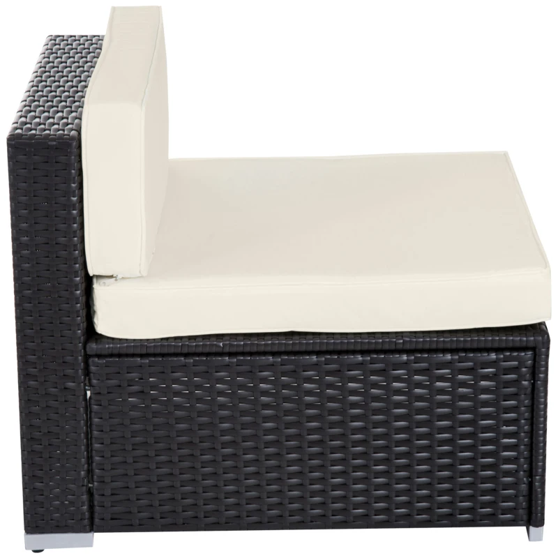 Outsunny set mobilier de exterior din ratan, 7 piese, maro