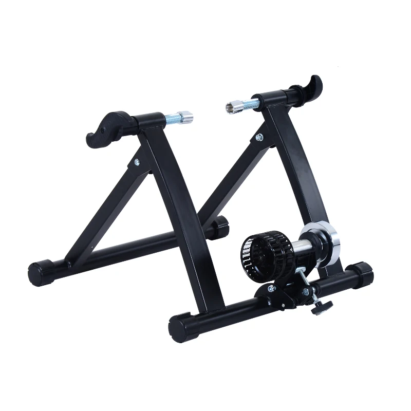 HOMCOM Rodillo de Bicicleta Entrenamiento Plegable con Resistencia Magnética para Ruedas de 650C/700C o 26-28 Pulgadas para Casa Interior Carga 135 kg 54,5x47,2x39,1 cm Negro