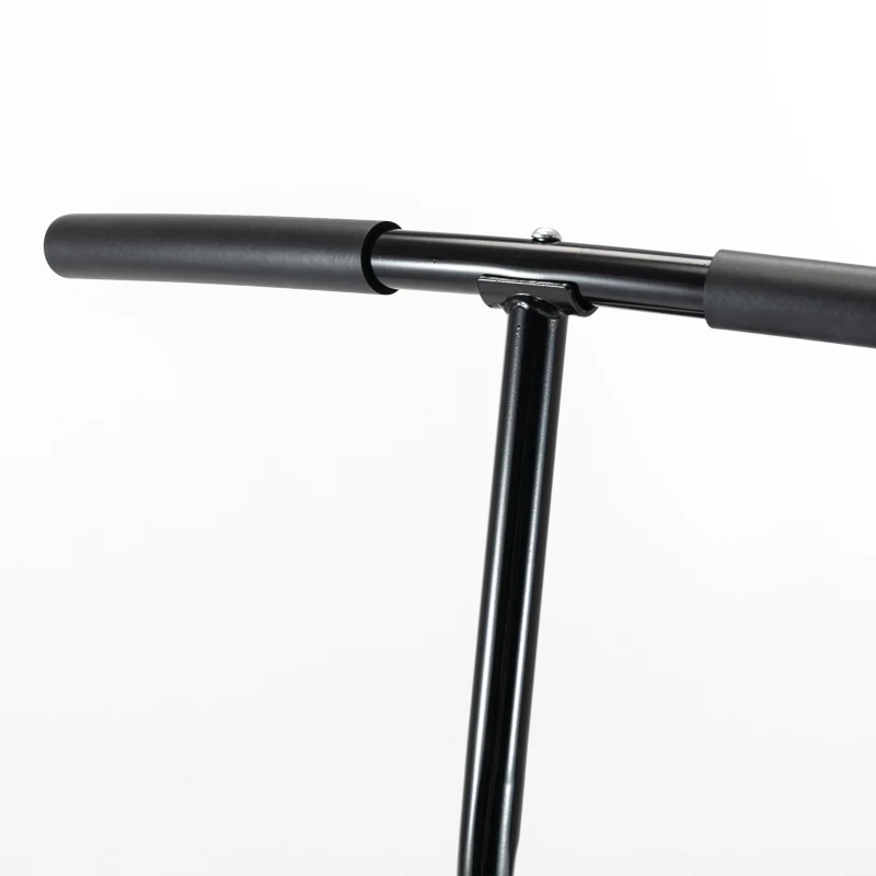 HOMCOM Trampolín de Fitness Ø122 cm Cama Elástica con Mango Ajustable de 3 Niveles 122-138 cm Funda Protectora y Marco de Acero para Interiores y Exteriores Negro y Azul