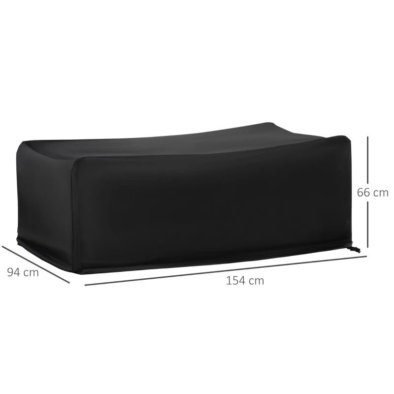 Outsunny Funda Protectora para Muebles de Jardín 154x94x66 cm Cubierta de Muebles de Mesas Exterior Tela Oxford 600D Impermeable con Hebillas para Patio Terraza Negro