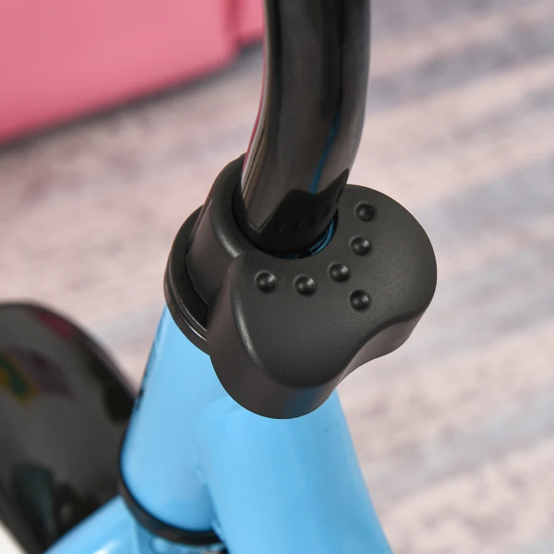 HOMCOM Bicicleta sin Pedales Infantil Altura Ajustable para Principiantes de +3 Años con Ruedas con Relieve Diseño Novedoso Bicicleta de Equilibrio 71x32x56 cm Azul