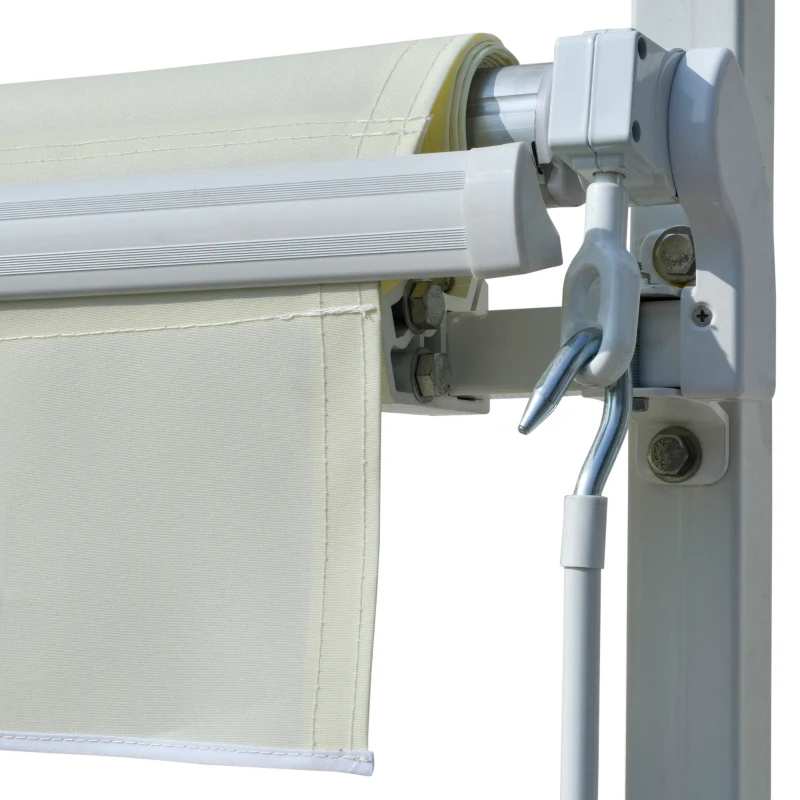 Outsunny Toldo Manual Retráctil con Manivela 250x200 cm de Aluminio Ángulo Ajustable Protección Solar para Ventanas Puertas Balcón Exterior Crema