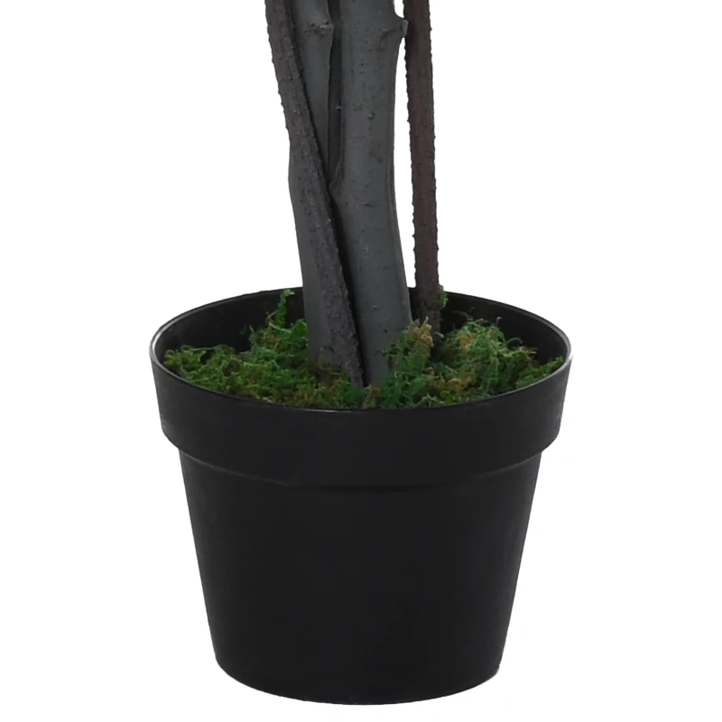 Outsunny Planta Artificial Ficus Artificial de 145 cm con 756 Hojas y Maceta para Decoración Interior Ø20x145 cm Verde