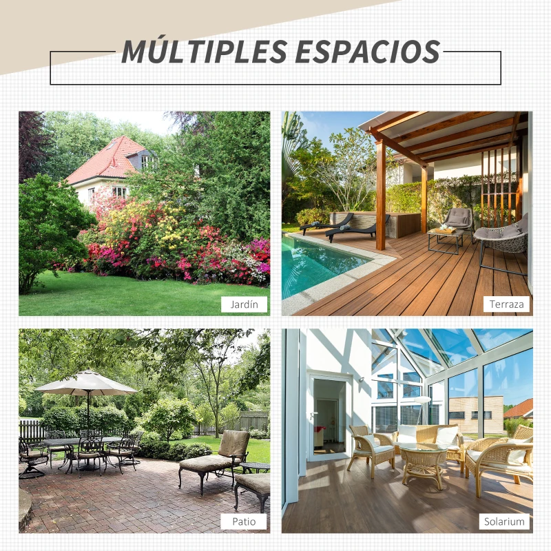 Outsunny Set de 2 Sillas Plegables de Ratán Jardín con Respaldo Alto y Ajustable de 7 Posiciones para Patio Terraza Exteriores 57x67,5x104 cm Gris