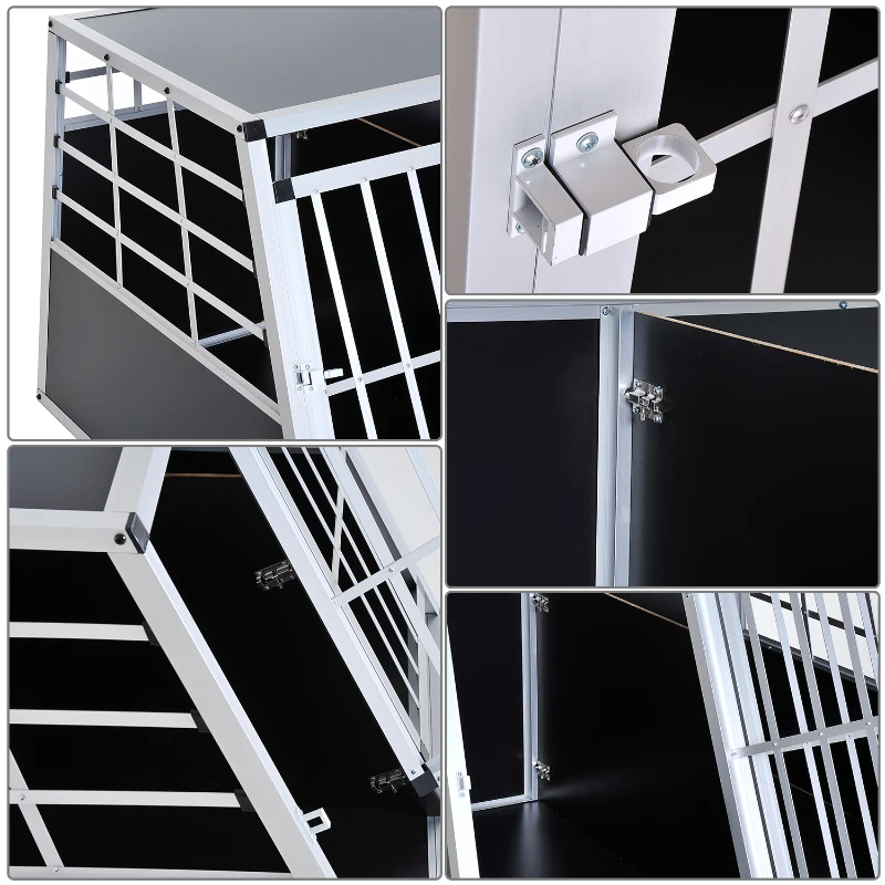 Pawhut Gaiola Hermética de Transporte Para animaisde estimação de Alumínio e Contraplacado  104x91x69cm