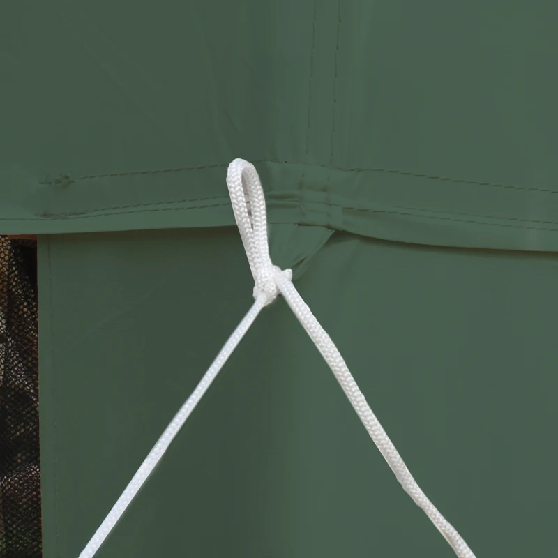 Outsunny Carpa de Jardín 3x3 m Cenador con 4 Mosquiteras Laterales con Cremallera Techo de Ventilación y 8 Orificios de Drenaje Gazebo para Terraza Patio Exterior Verde