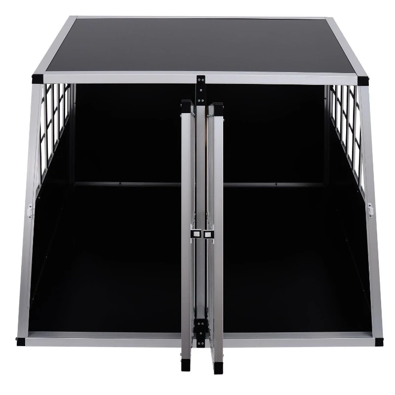 Pawhut Gaiola Hermética de Transporte Para animaisde estimação de Alumínio e Contraplacado  104x91x69cm