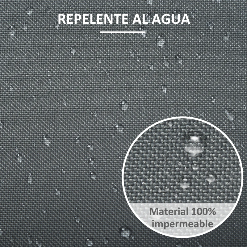 Outsunny Funda Protectora para Muebles de Jardín Tela Oxford 600D Impermeable Cubierta de Muebles de Mesas Sillas Sofás Exterior con Cordón y Hebilla 190,5x72x76 cm Gris