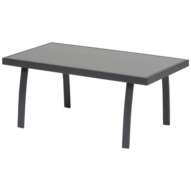 Conjunto Set Muebles de Jardín para Interiores y Exteriores 4 Piezas Incluye Una Mesa 84x44x36cm Dos Sillones 67x60x76 cm y Una Sofá 67x110x76 cm Estilo Elegante Negro