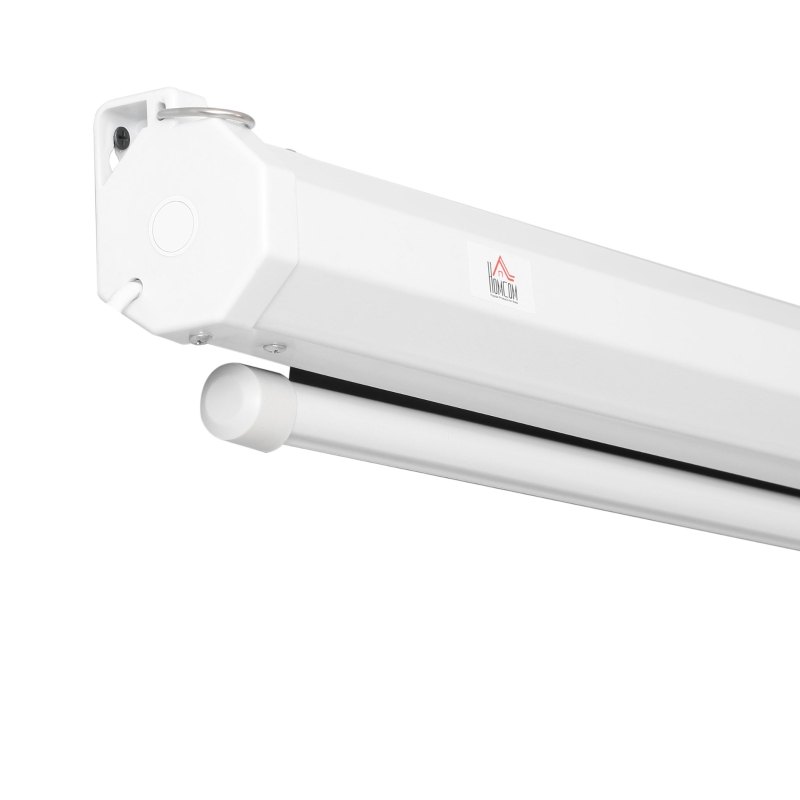 HOMCOM Tela de Projeção Elétrica Portátil Universal100" 4:3 com Controlo Remoto Suspensa na Parede 203x152 cm Branco