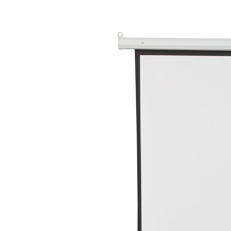 HOMCOM Tela de Projeção Elétrica Portátil Universal100" 4:3 com Controlo Remoto Suspensa na Parede 203x152 cm Branco
