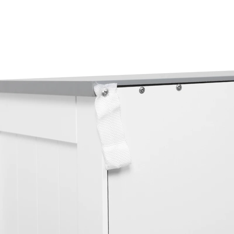 kleankin Badezimmerschrank Freistehender Bademöbel Badschrank Schrank mit Schublade Weiß+Grau 68 x 33 x 76 cm