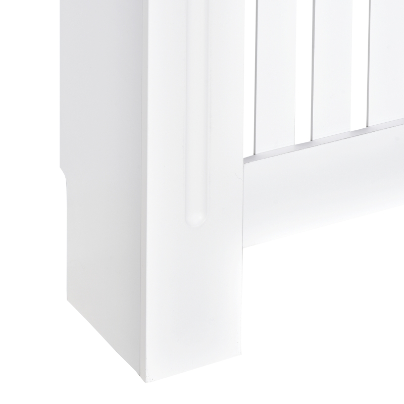 HOMCOM Slatted Radiator Cover Painted Cabinet MDF Lined Grill in White (172L x 19W x 81H cm)