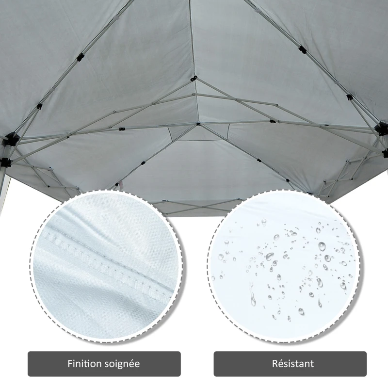 HOMCOM Tonnelle pop-up Pliante - Tente de réception - 3 x 6 m - pavillon chapiteau Barnum - 3 cotés démontables - piquets d'ancrage au Sol + Sac de Transport Inclus Blanc