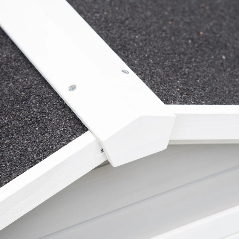 PawHut konijnenhok hok voor kleine huisdieren 1 ren aan weerszijden van het hoofdverblijf met kooi met asfaltdak konijnenren loopplank afsluitbare deuren vurenhout metaal grijs + wit + zwart 227 x 53 x 85 cm