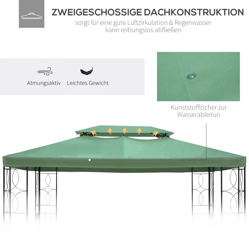 Outsunny vervangingsdak 300 cm x 400 cm