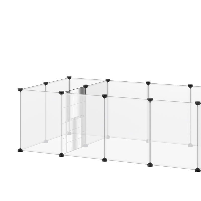 PawHut Wybieg, DIY Wybieg dla Małych Zwierząt, Wybieg dla Świnek Morskich z 18 Płytami